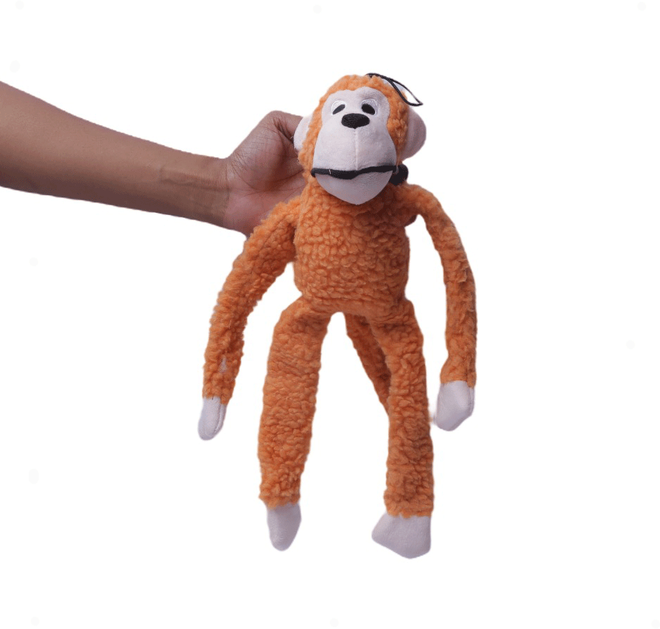 Brinquedo Jambo Mordedor Pelúcia Macaco Kelev Laranja - Tam. M