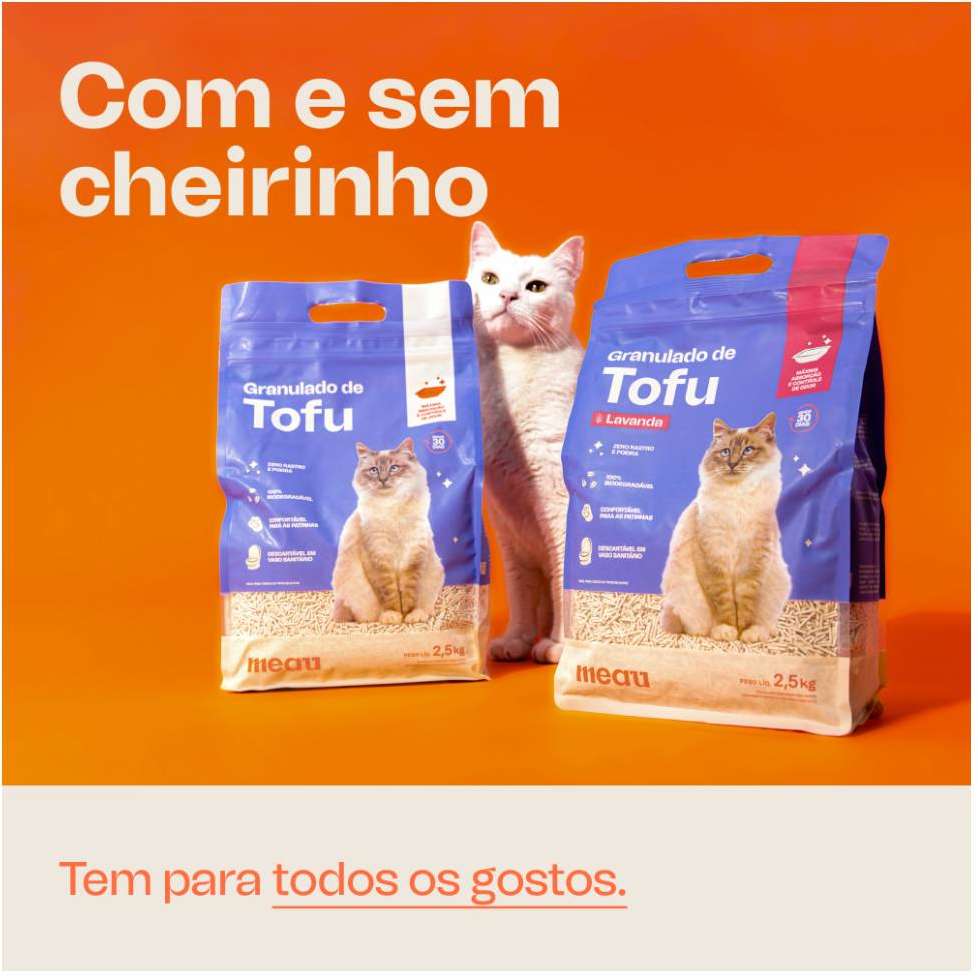 Granulado Higiênico de Tofu Meau para Gatos - 2,5Kg