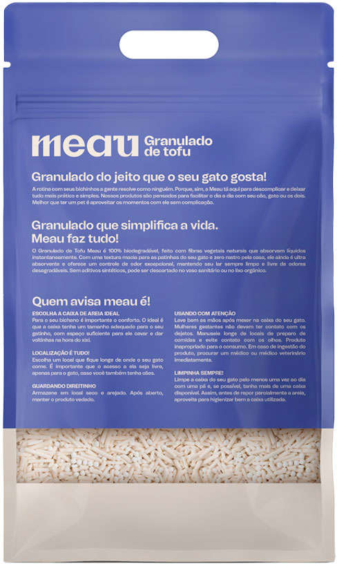 Granulado Higiênico de Tofu Meau para Gatos - 2,5Kg