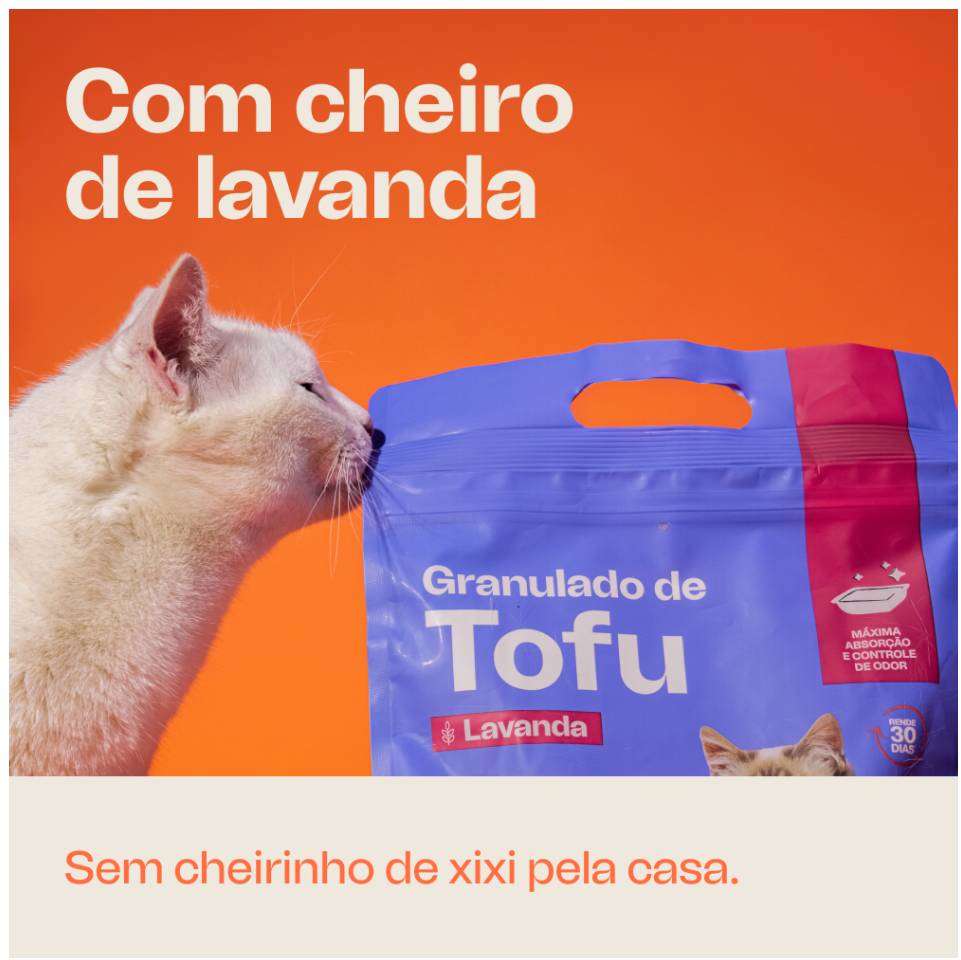 Granulado Higiênico de Tofu e Lavanda Meau para Gatos - 2,5Kg