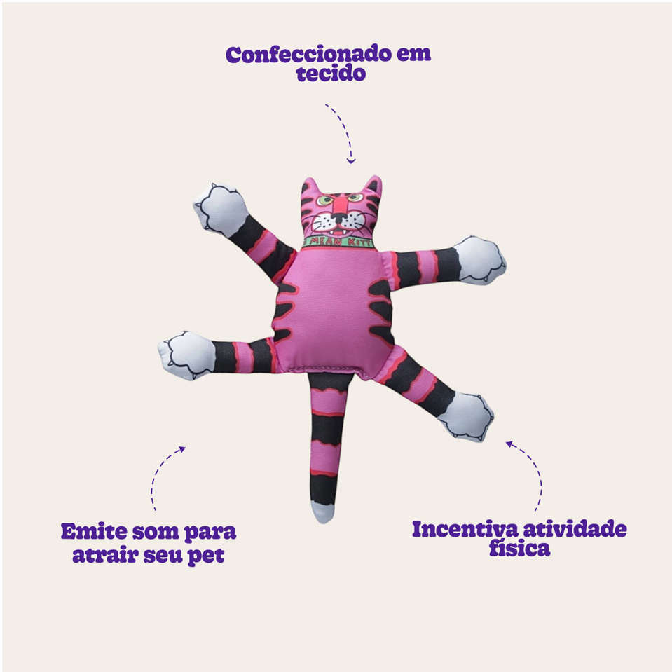 Brinquedo Fatcat Mini Terrible Nasty Scarries Roxo - Tam. P