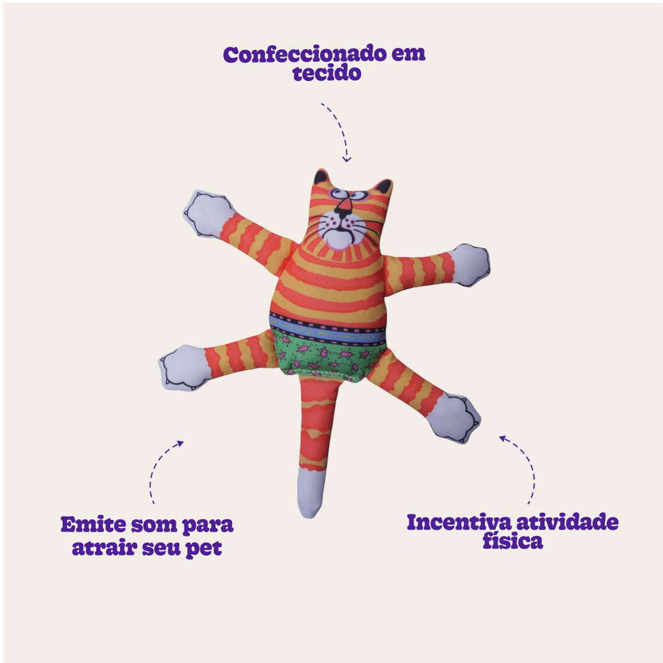 Brinquedo Fatcat Mini Terrible Nasty Scarries Laranja - Tam. P