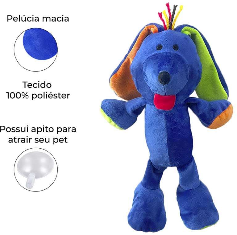 Brinquedo Pelúcia Topo Giginho Azul - Tam. P
