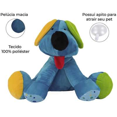 Brinquedo Pelúcia Cachorro Bob Azul
