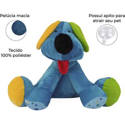 Brinquedo Pelúcia Cachorro Bob Azul