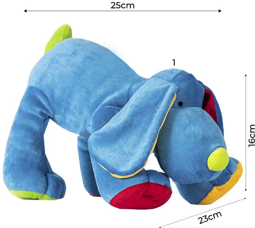 Brinquedo Pelúcia Cachorro Romeo Azul - Tam. P