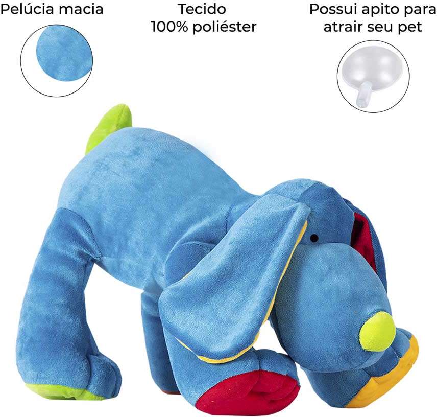 Brinquedo Pelúcia Cachorro Romeo Azul - Tam. P