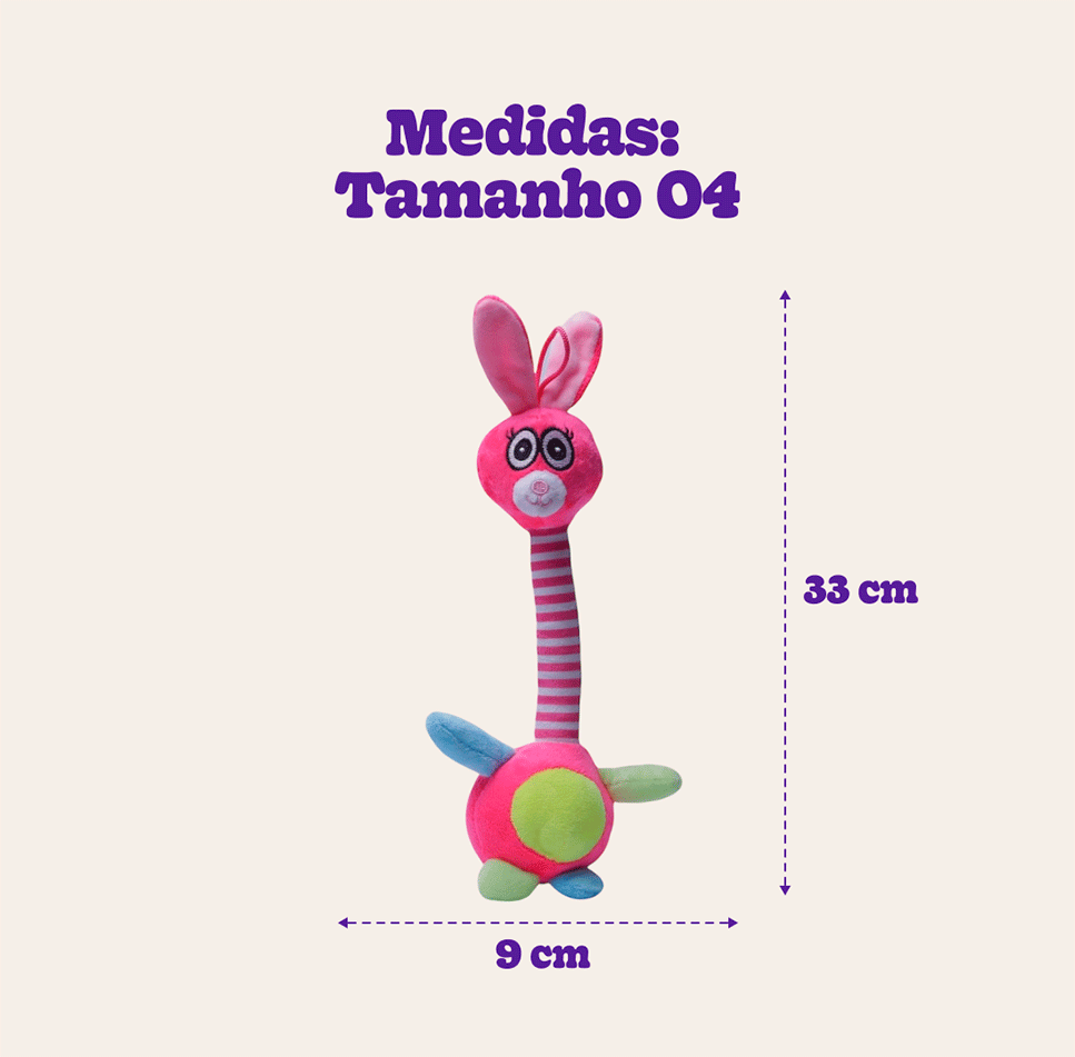 Brinquedo Home Pet Pelúcia Coelho Canadense Rosa - Tam. 04