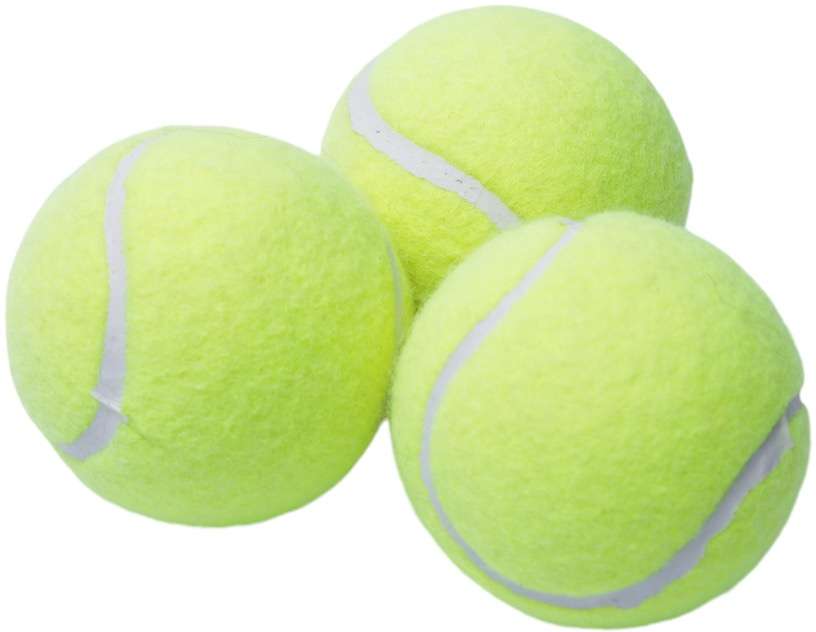Brinquedo Kit com 3 Bolas de Tênis Amarela para Cães - 3 Unidades