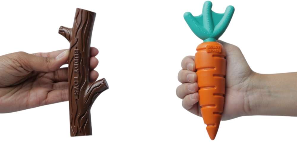 Brinquedo Buddy Toys Nylon Kit Queridinhos Cenoura e Graveto para Cães - Kit