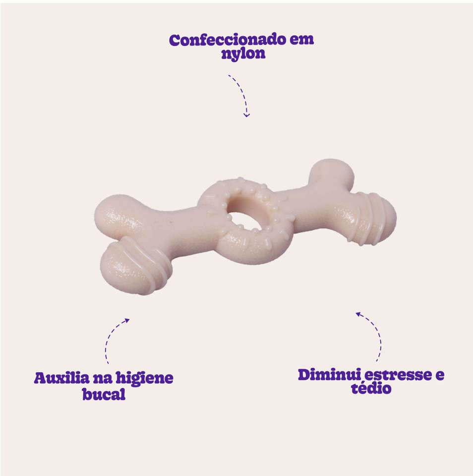 Brinquedo Osso Jambo Anelado Sabor Frango - Tam. P