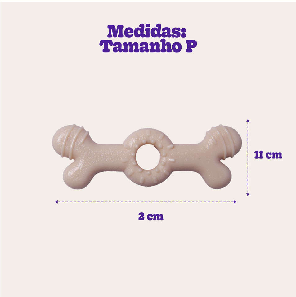 Brinquedo Osso Jambo Anelado Sabor Frango - Tam. P