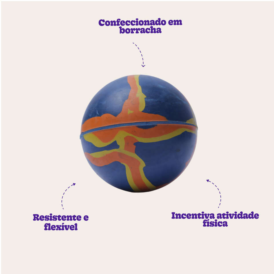 Brinquedo LCM Bola de Borracha Natural Big Dog Maciça Mescla - Tam. P