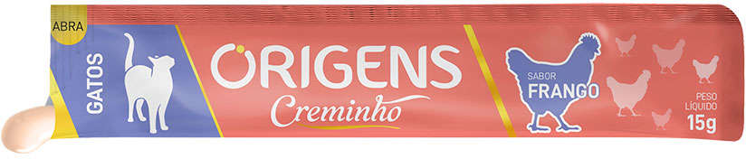 Petisco Cremoso Origens Creminho Frango para Gatos - 1 Pacote (4 Unidades)