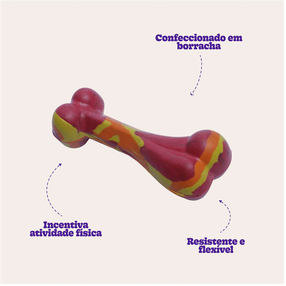 Brinquedo LCM Osso de Borracha Natural - Tam. Único