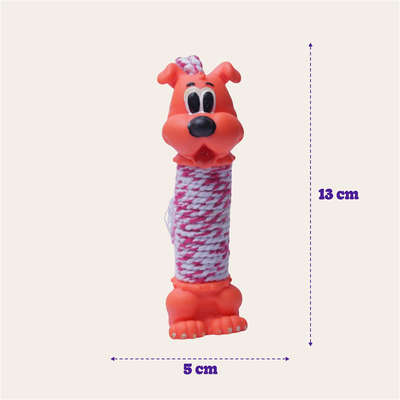 Brinquedo de Vinil LCM Cachorro com Corda Laranja