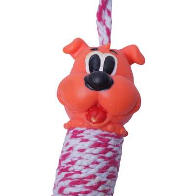 Brinquedo de Vinil LCM Cachorro com Corda Laranja