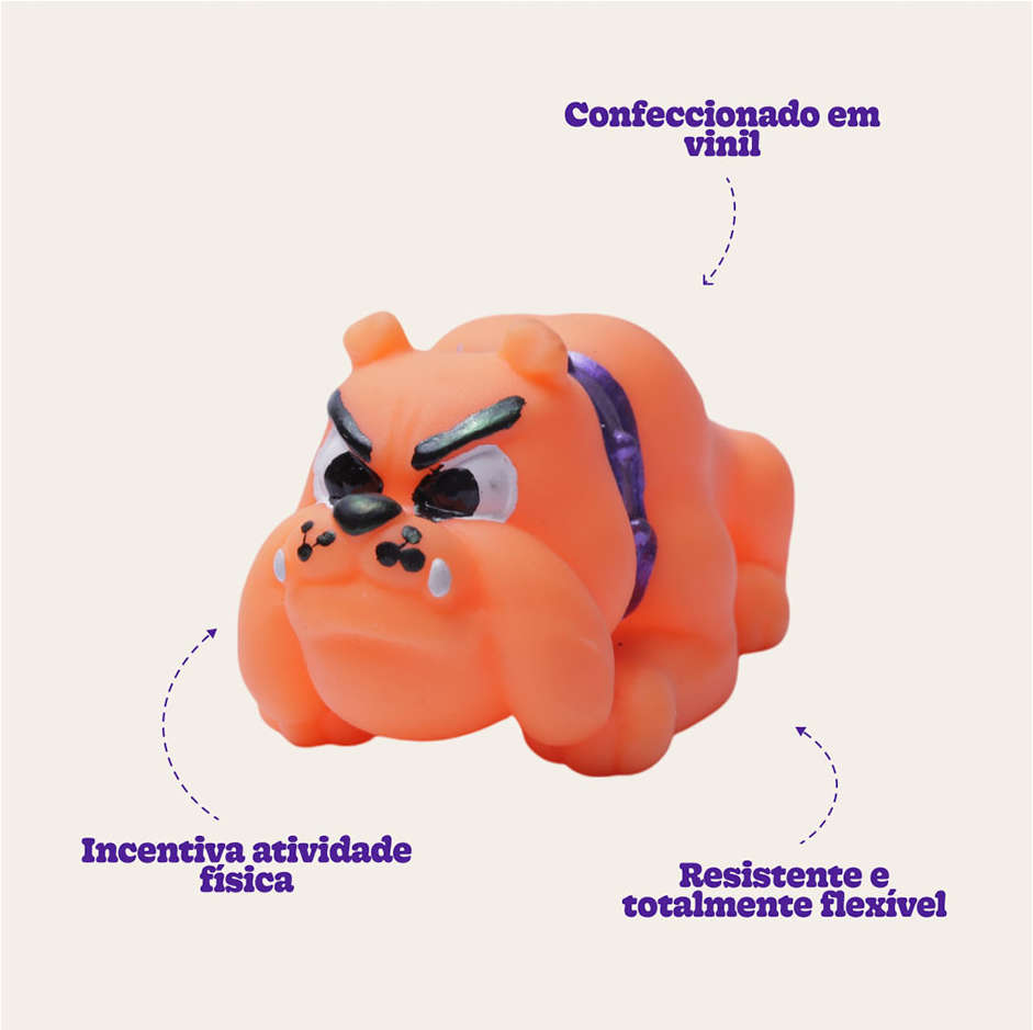 Brinquedo de Vinil LCM Buldogue - Laranja