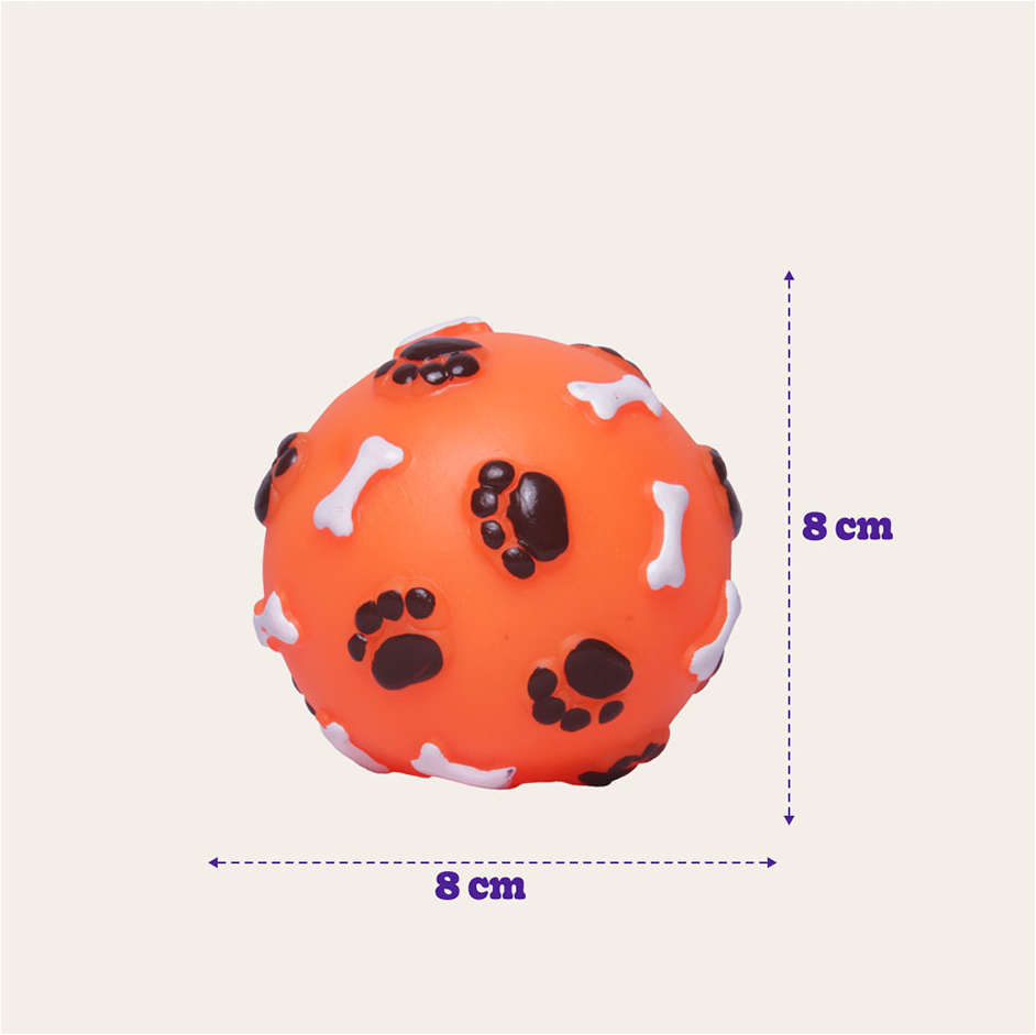 Brinquedo de Vinil LCM Bola Pata Osso - Laranja