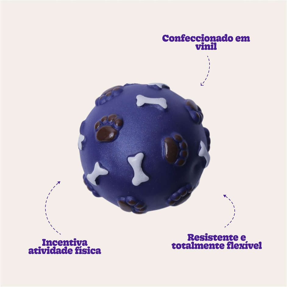 Brinquedo de Vinil LCM Bola Pata Osso - Azul