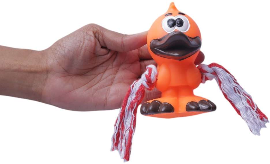 Brinquedo de Vinil LCM Pintinho com Corda - Laranja