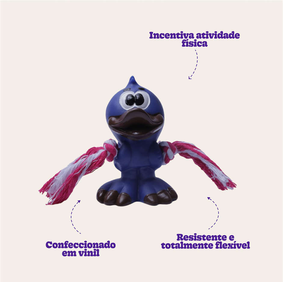 Brinquedo de Vinil LCM Pintinho com Corda - Azul