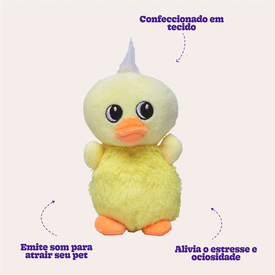 Brinquedo Home Pet Pelúcia Pintinho Amarelo - Tam. 02