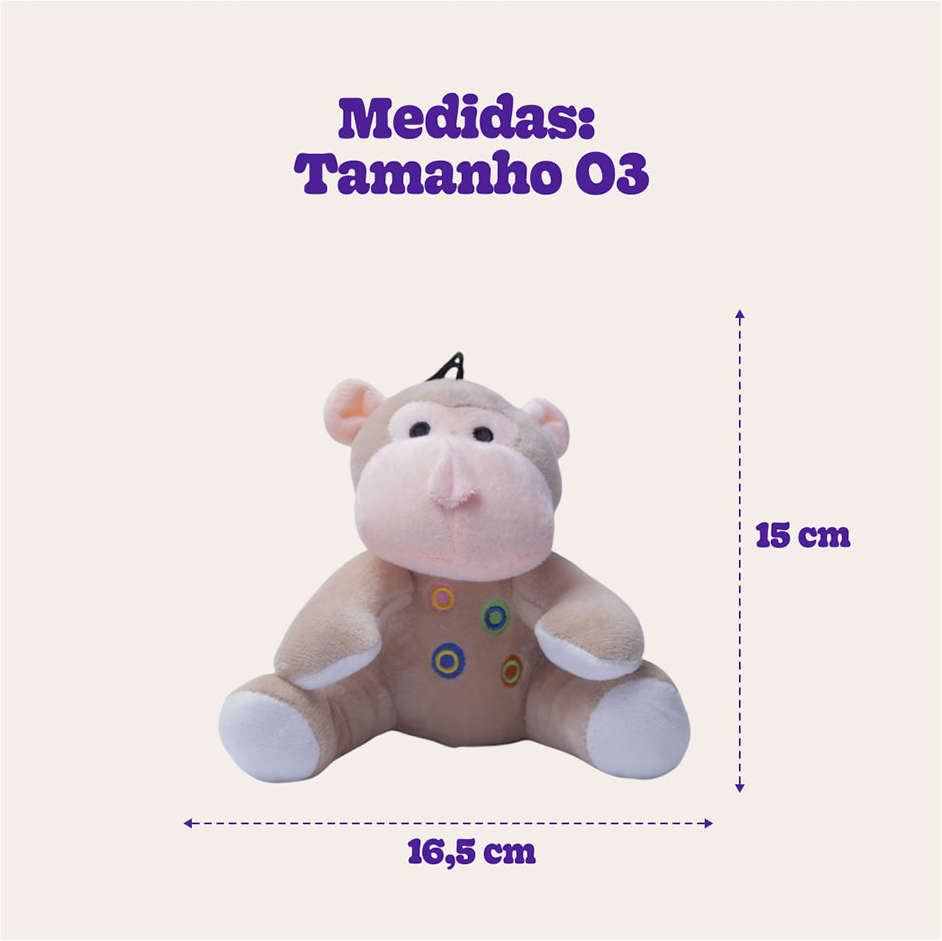 Brinquedo Home Pet Pelúcia Macaco Bege - Tam. 03