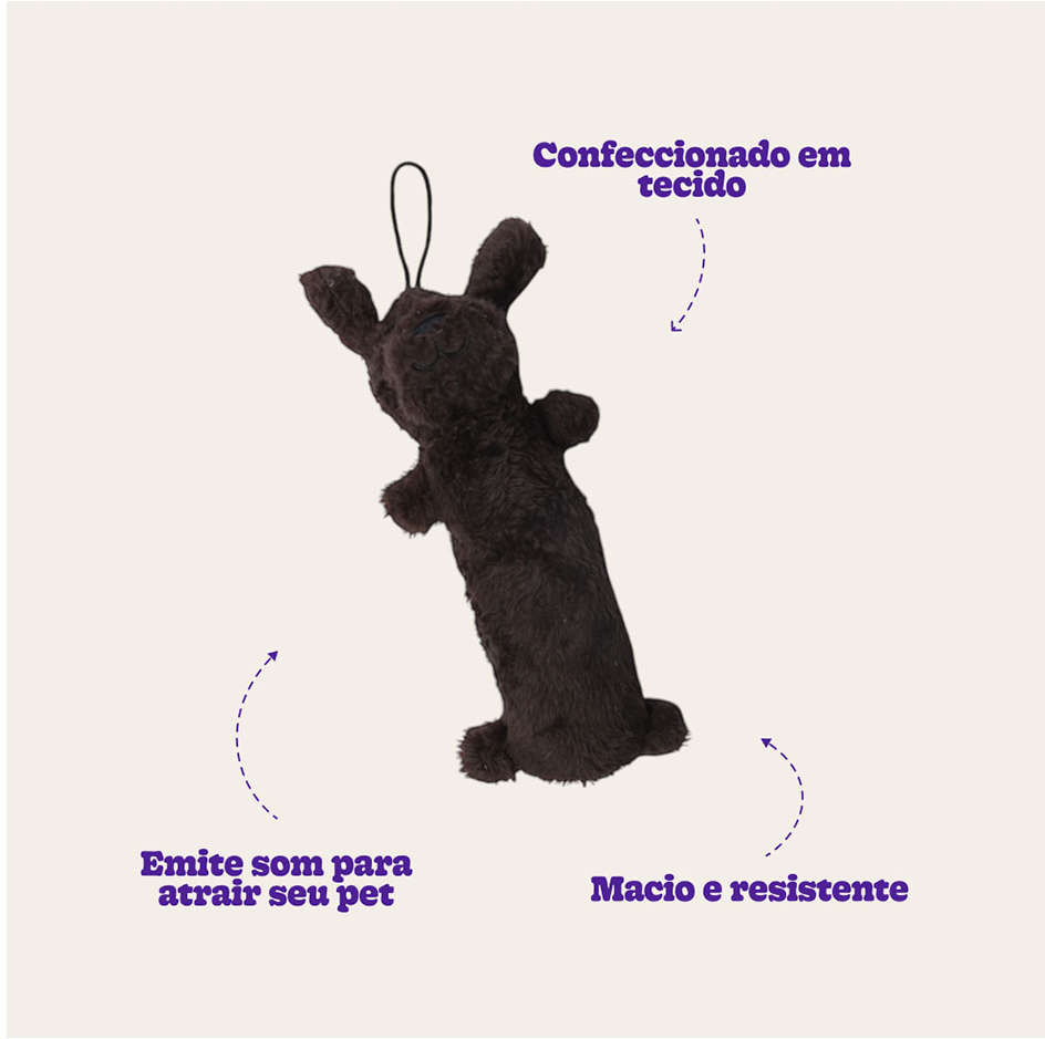 Brinquedo Jambo Mordedor Barriguinha Plush Cão Marrom - Marrom