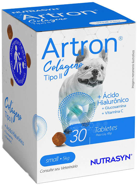 Suplemento Vitamínico Nutrasyn Artron Tipo II Small para Cães de Pequeno Porte - 30 Tabletes