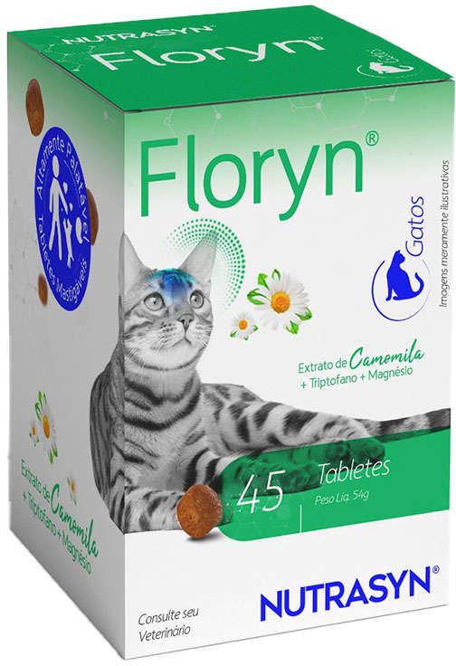 Suplemento Vitamínico Nutrasyn Floryn para Gatos - 45 Tabletes