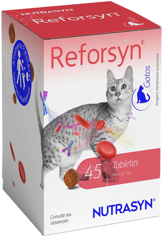 Suplemento Vitamínico Nutrasyn Reforsyn para Gatos - 45 Tabletes