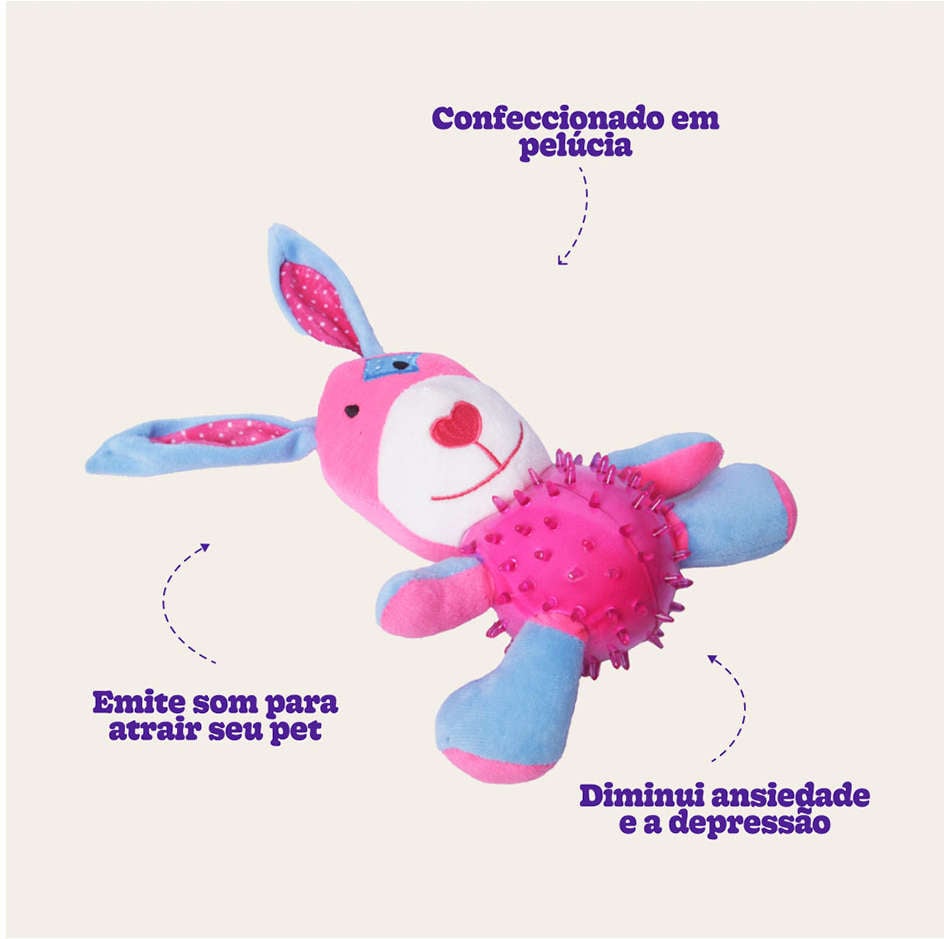 Brinquedo Chalesco Pelúcia Smart Rabbit para Cães - Tam. Único