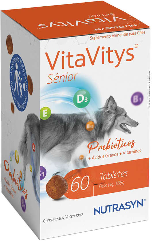 Suplemento Vitamínico Nutrasyn Vitavitys Senior para Cães - 60 Tabletes