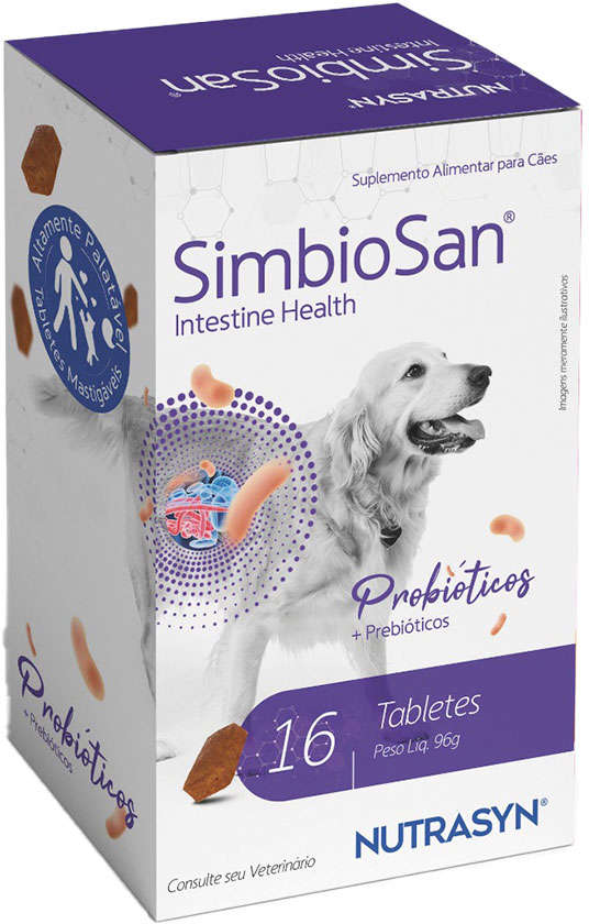 Suplemento Vitamínico Nutrasyn Simbiosan Intestine Health para Cães - 16 Tabletes
