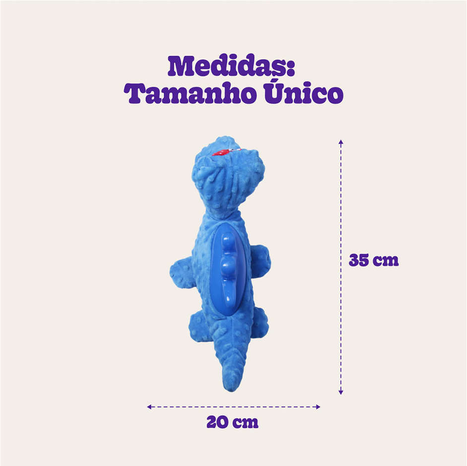 Brinquedo Chalesco Pelúcia Dinorex para Cães - Tam. Único