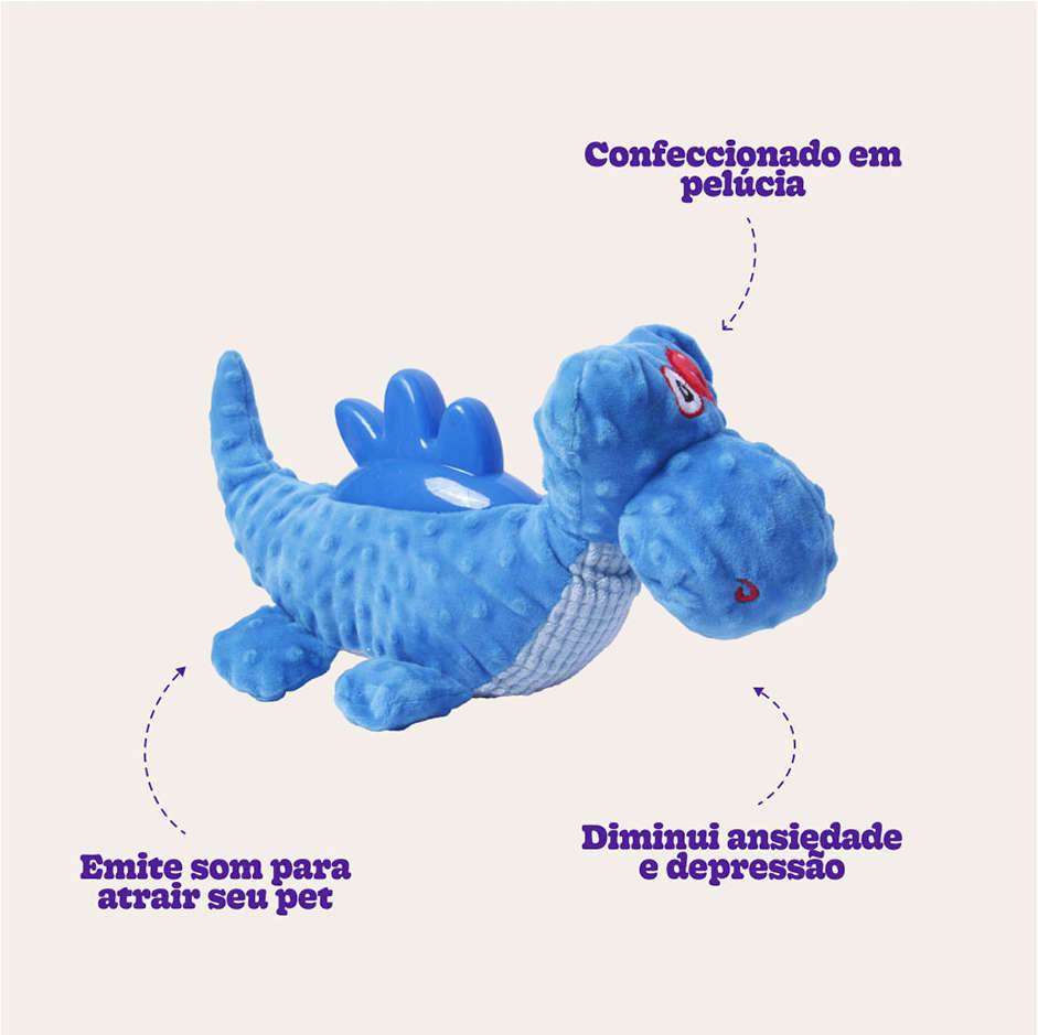 Brinquedo Chalesco Pelúcia Dinorex para Cães - Tam. Único