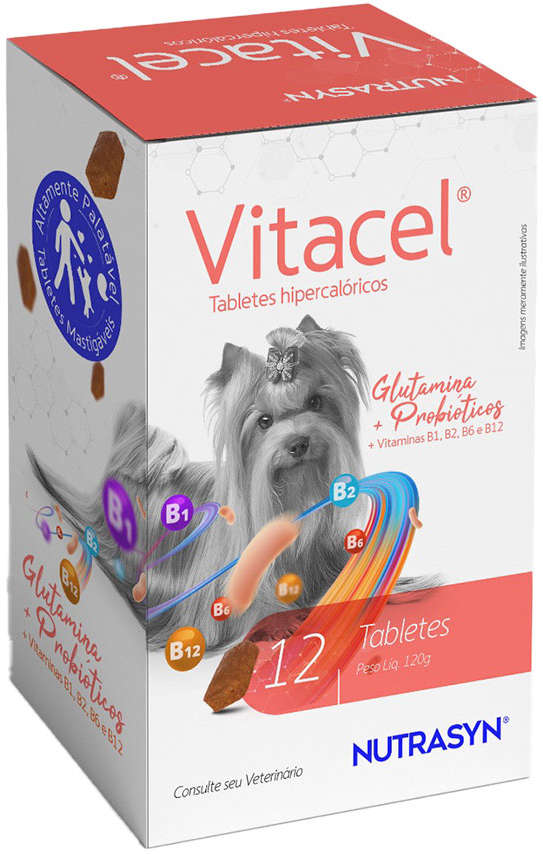 Suplemento Vitamínico Nutrasyn Vitacel para Cães - 12 Tabletes