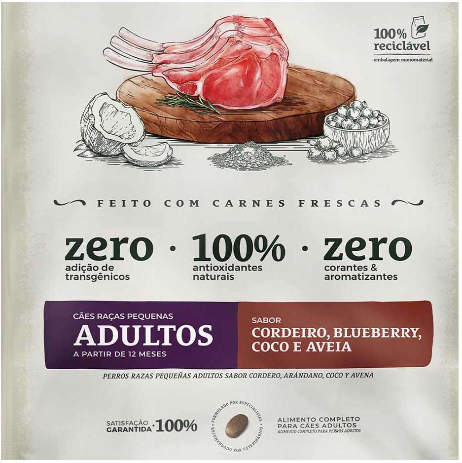 Ração Seca Bionatural Prime Cordeiro para Cães Adultos Porte Pequeno - 10,1Kg