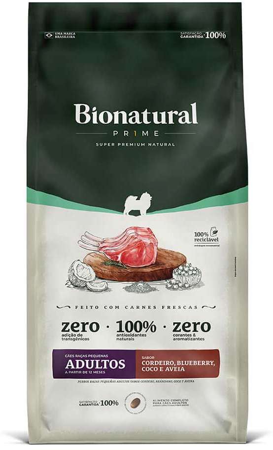 Ração Seca Bionatural Prime Cordeiro para Cães Adultos Porte Pequeno - 10,1Kg