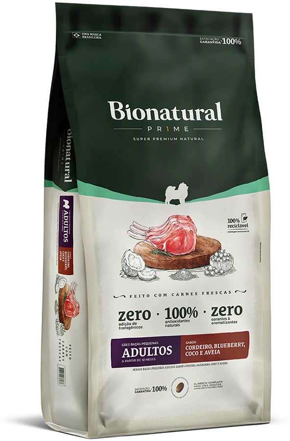 Ração Seca Bionatural Prime Cordeiro para Cães Adultos Porte Pequeno - 10,1Kg