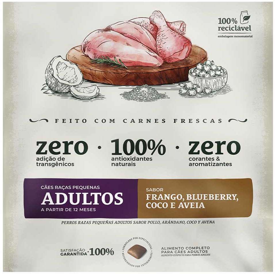 Ração Seca Bionatural Prime Frango para Cães Adultos Porte Pequeno - 15Kg