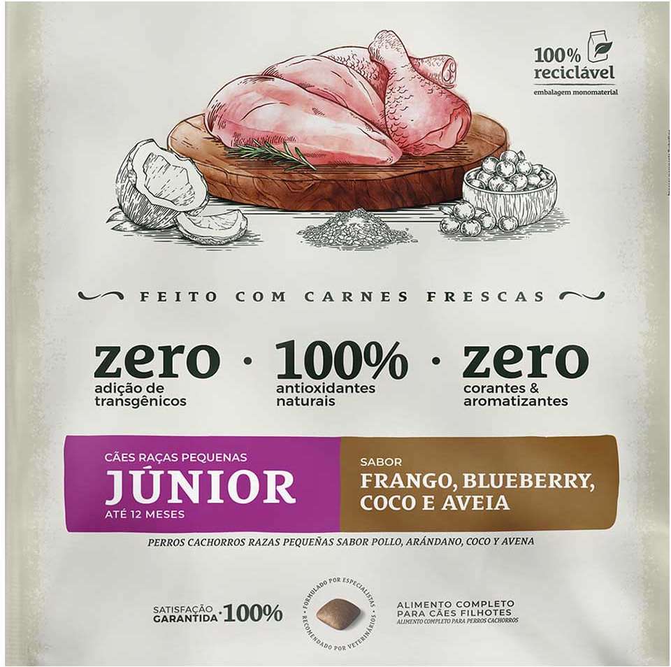 Ração Seca Bionatural Prime Junior Frango para Cães Filhotes Porte Pequeno - 2,5Kg