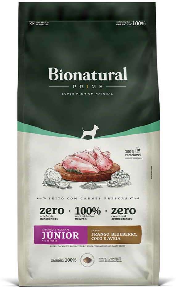 Ração Seca Bionatural Prime Junior Frango para Cães Filhotes Porte Pequeno - 2,5Kg