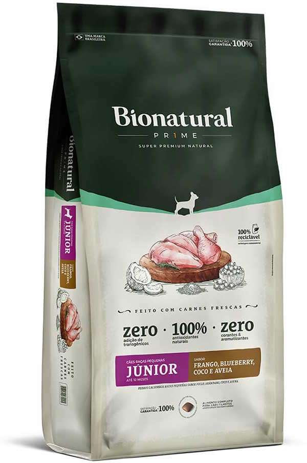 Ração Seca Bionatural Prime Junior Frango para Cães Filhotes Porte Pequeno - 2,5Kg