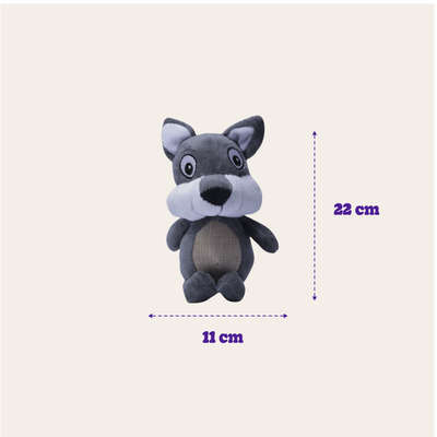 Brinquedo Pelúcia Raposa Cinza para Cães