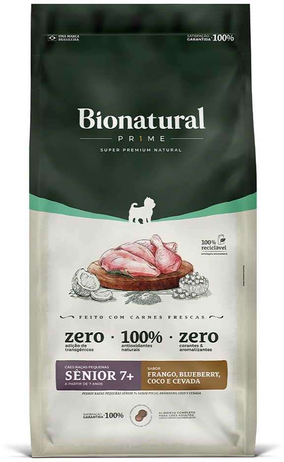 Ração Seca Bionatural Prime Sênior 7+ Frango para Cães Idosos Porte Pequeno - 15Kg