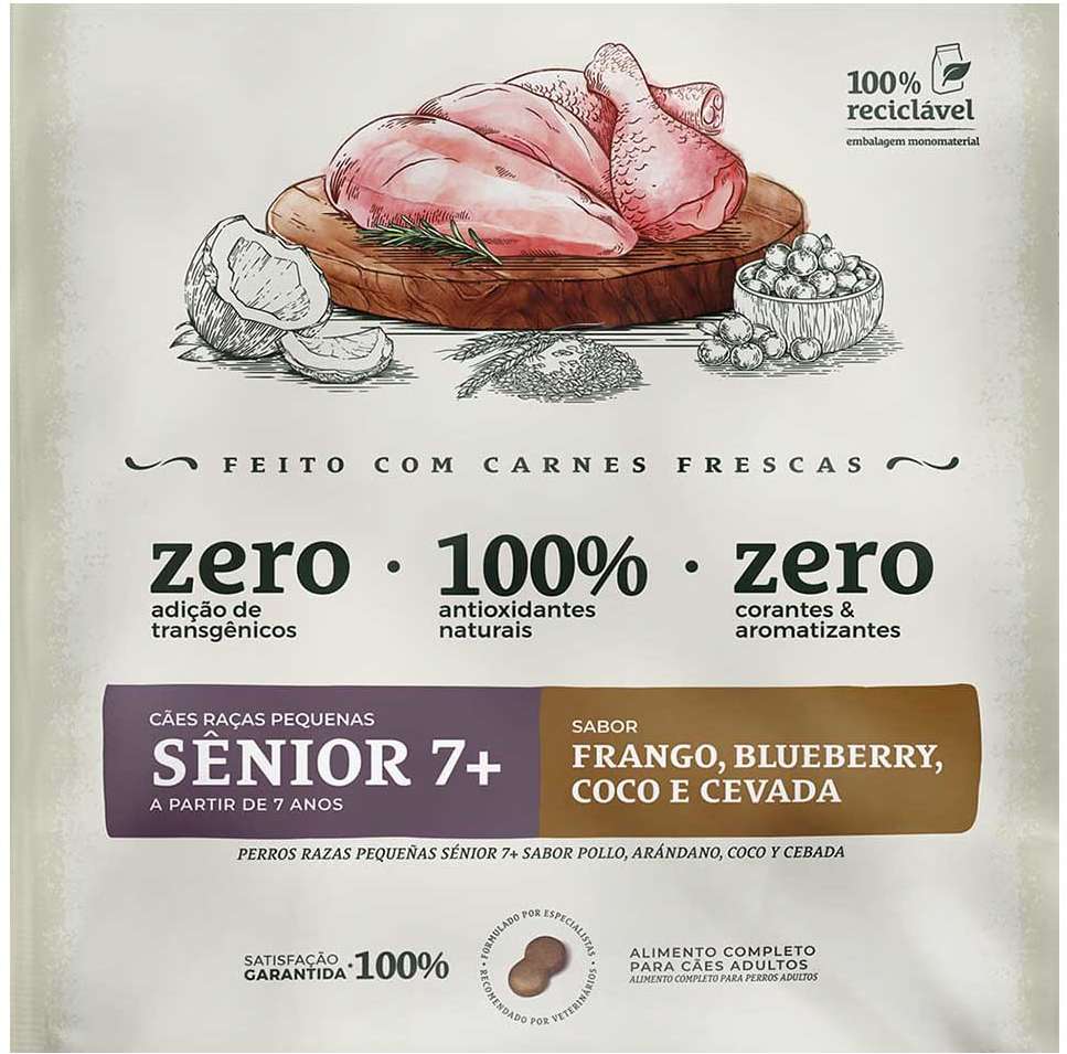 Ração Seca Bionatural Prime Sênior 7+ Frango para Cães Idosos Porte Pequeno - 15Kg