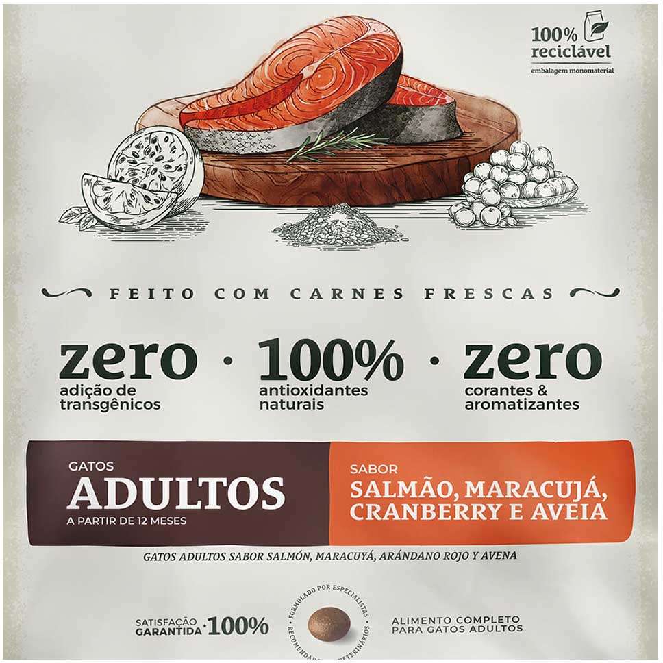 Ração Seca Bionatural Prime Salmão para Gatos Adultos - 20Kg