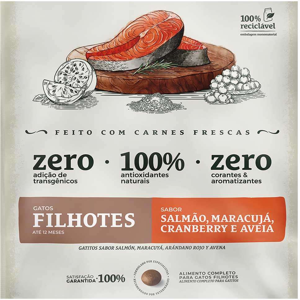 Ração Seca Bionatural Prime Salmão para Gatos Filhotes - 7,5Kg